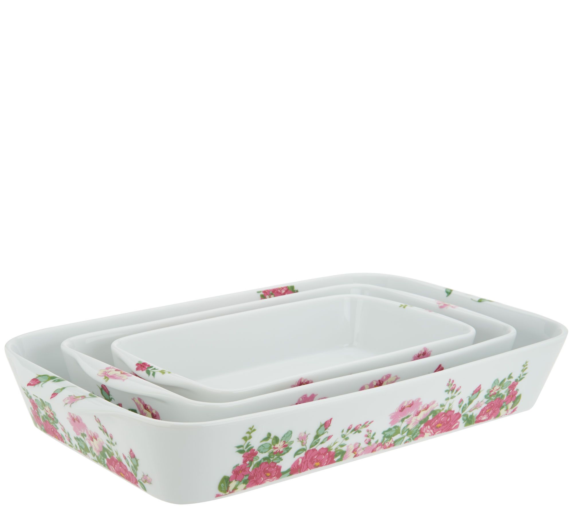 (QVC) Q2 Darbie Angell Rose Porcelain 4piece Bake & Serve w/ Gift
