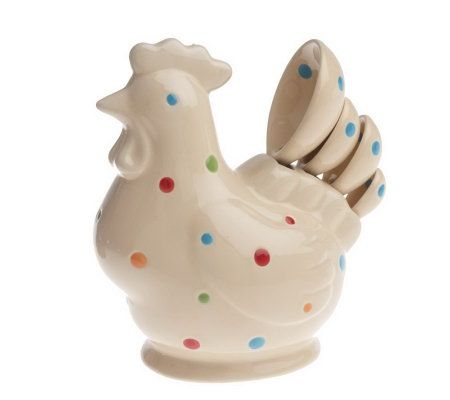 polka dot ceramic chicken