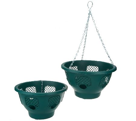 Set Of 2 12 Easy Plant Hanging Planters By Langdon Qvc Com
