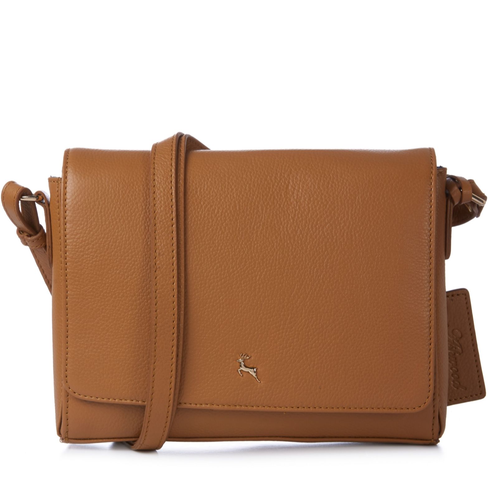 Ashwood Smooth Leather Flapover Crossbody Bag - QVC UK