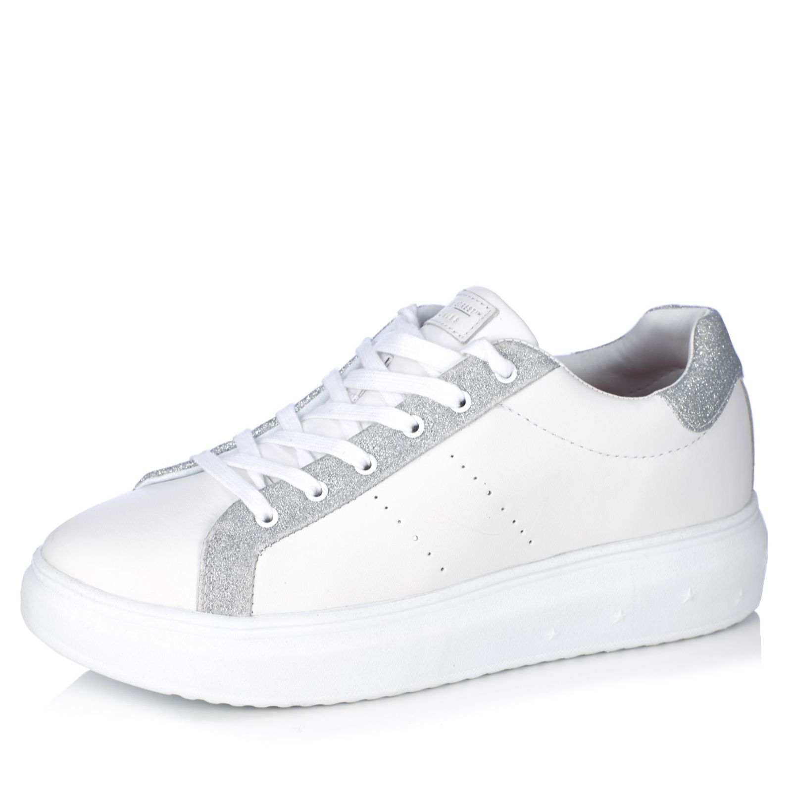 Skechers Skechers Street High Street Glitter Highway Heel Counter Leather Trainer - 172728