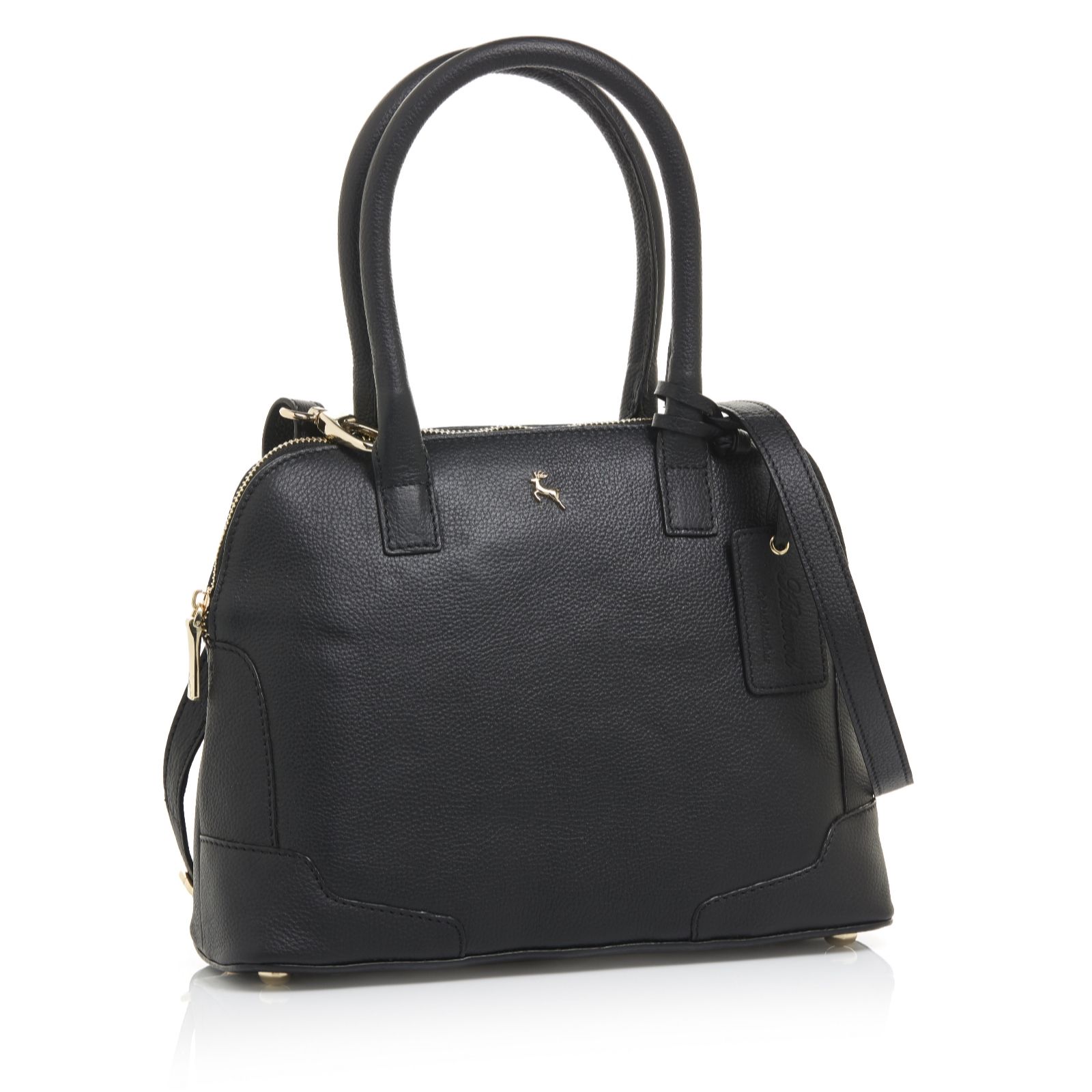 Ashwood Leather Twin Handle Grab Bag with Shoulder Strap - QVC UK