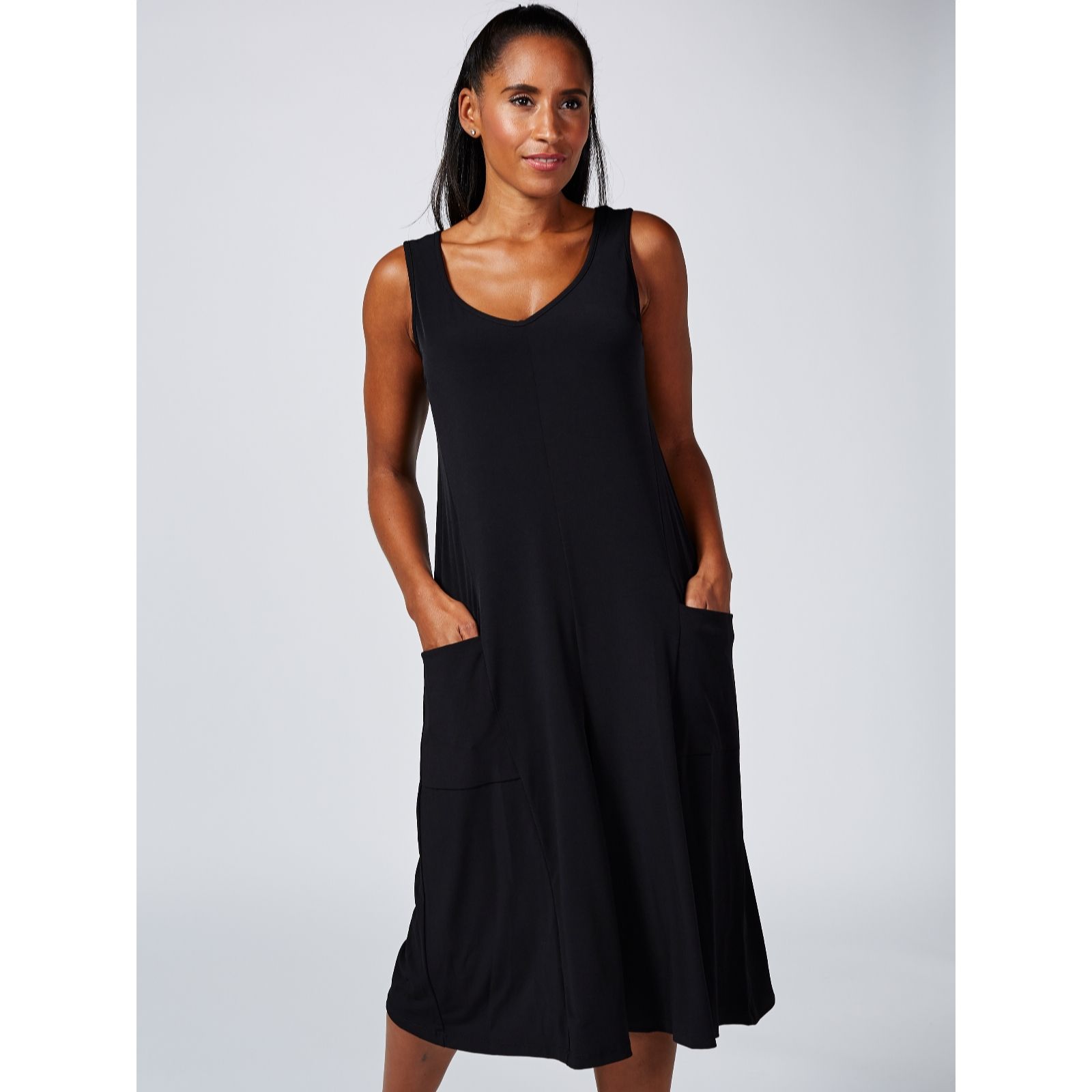 Kim & Co Kim & Co Brazil Knit Sleeveless Gaucho Jumpsuit with Pockets - 173358