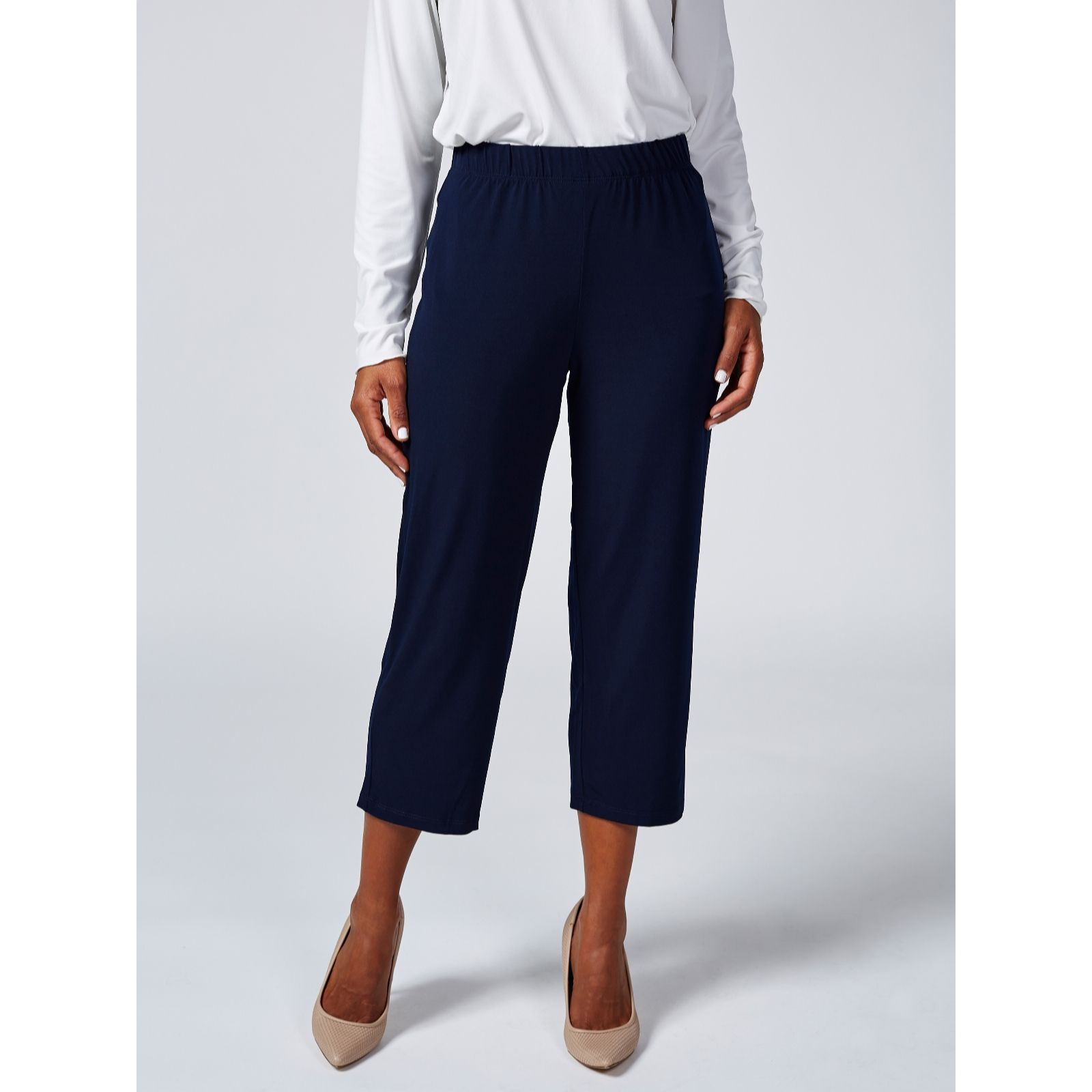 Kim & Co Kim & Co Brazil Knit 1.5" Elastic Waistband Cropped Trouser - 173360