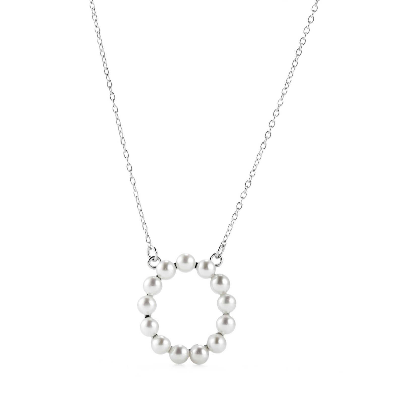 cultured 3mm 45cm honora initial pearl sterling necklace silver qvc