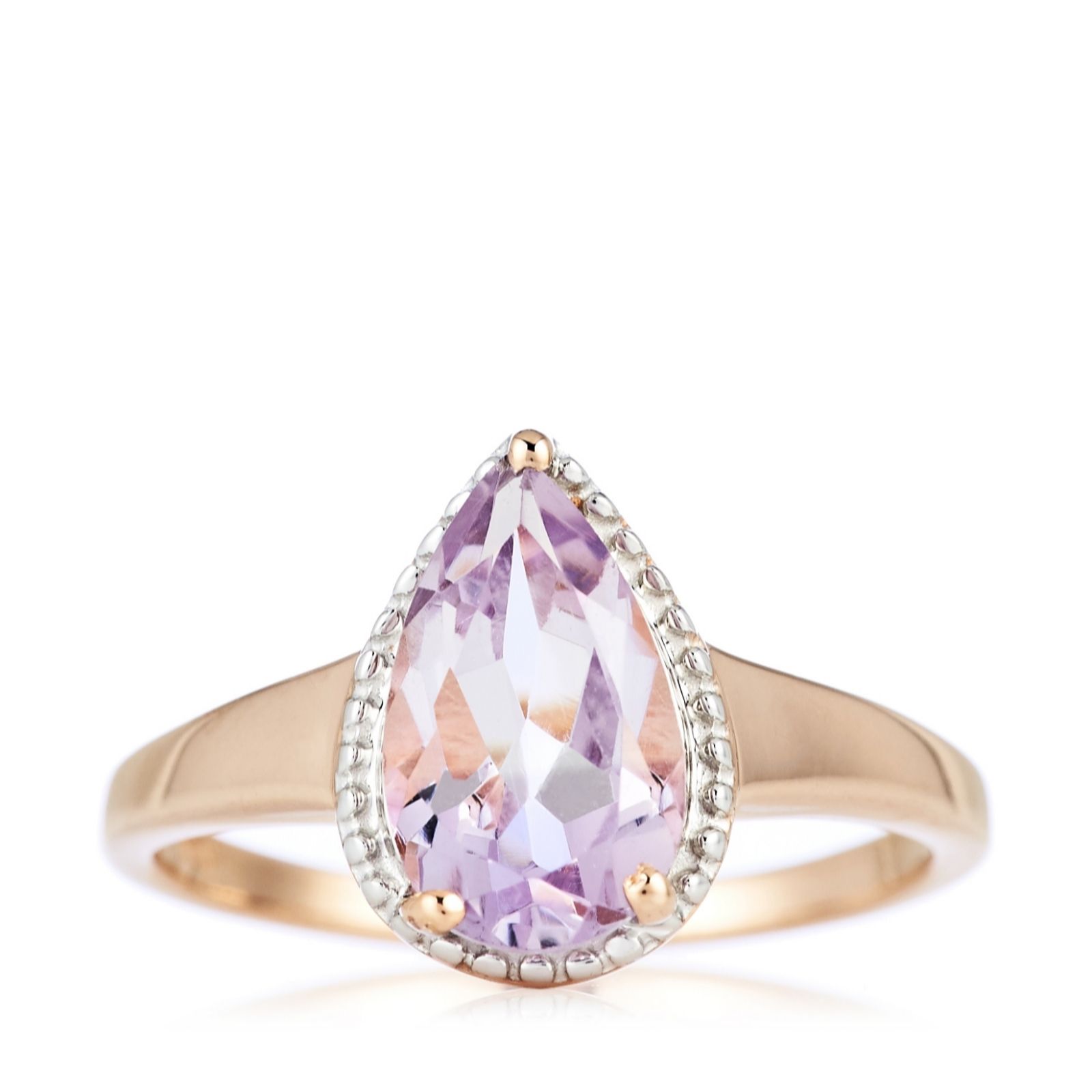 2.2ct Pink Amethyst Breast Cancer Care Pear Cut Ring ...