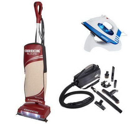 Oreck XL Legend Upright HEPA Vacuum w/Canister Vac & Cordless Iron