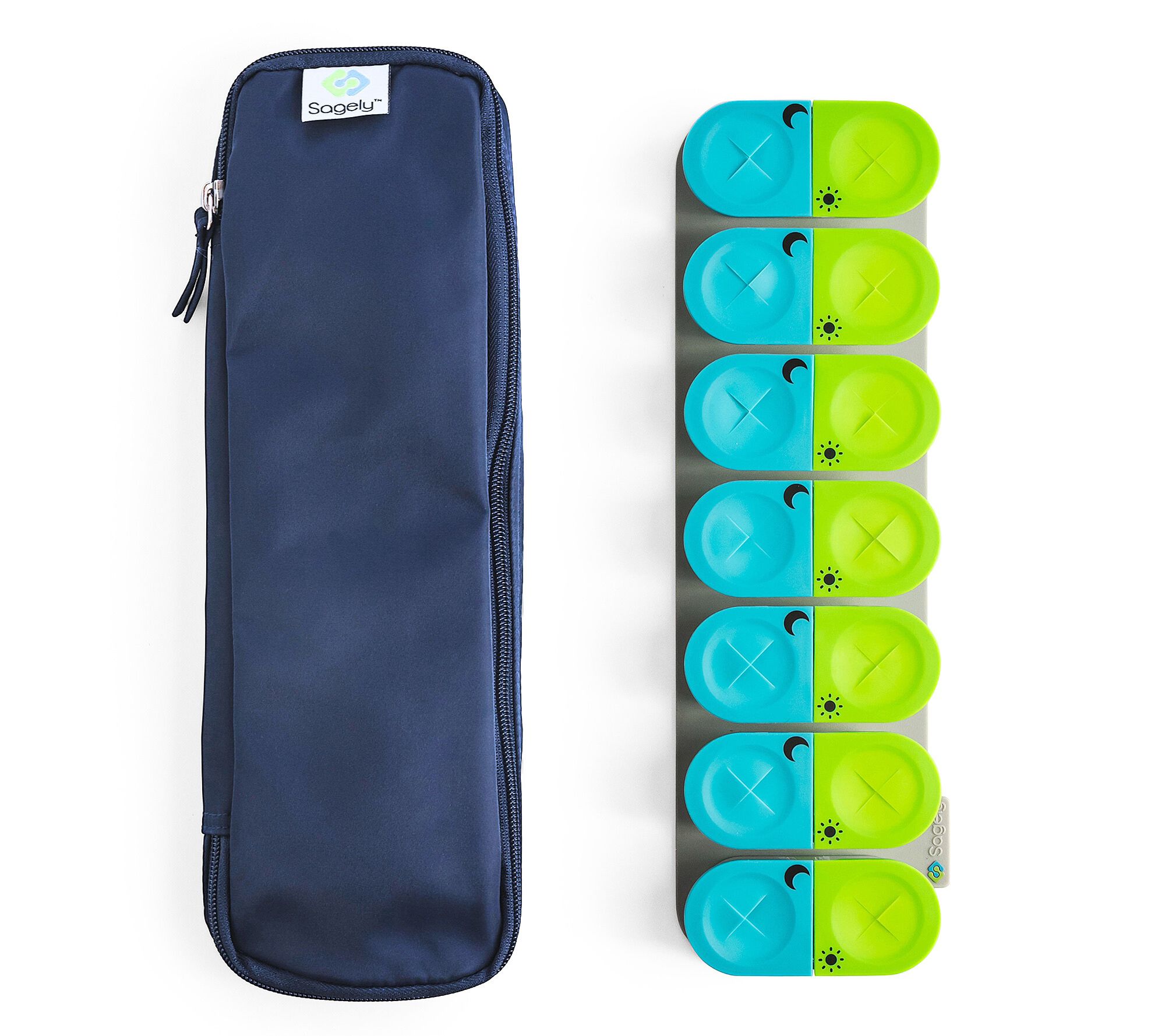 Sagely Smart Xl Weekly Pill Organizer Set With Pouch Qvc