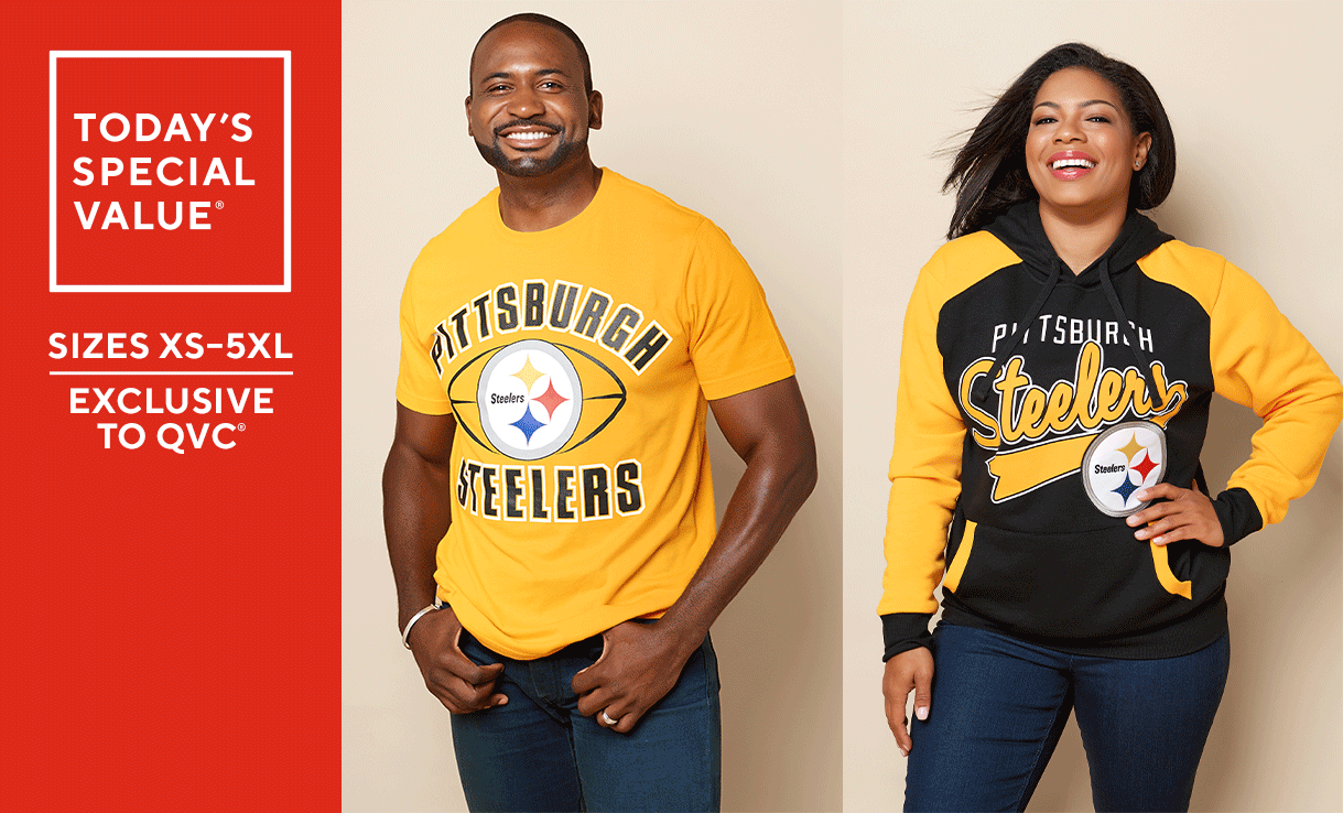 (QVC) NFL Team Pullover Hoodie and TShirt