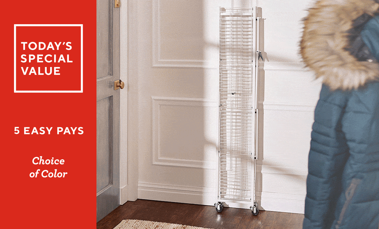 (QVC) PopIt 5Tier Multipurpose Collapsible Shelf w/ Liners