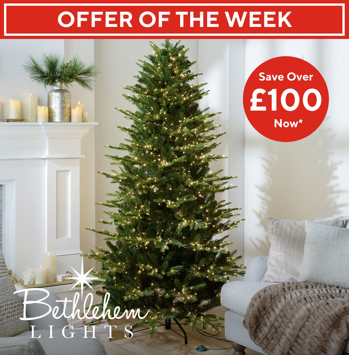 Spread the cost of the Bethlehem Lights Pre Lit Multi Function Microlight Tree