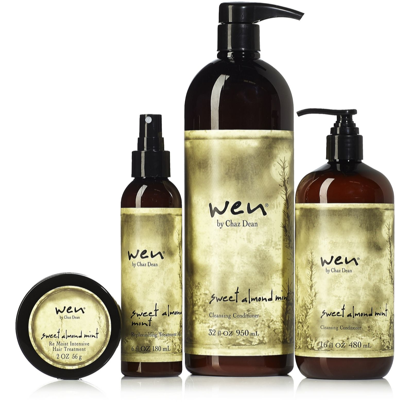 Wen By Chaz Dean Sweet Almond Mint 4 Piece Hair Care Collection