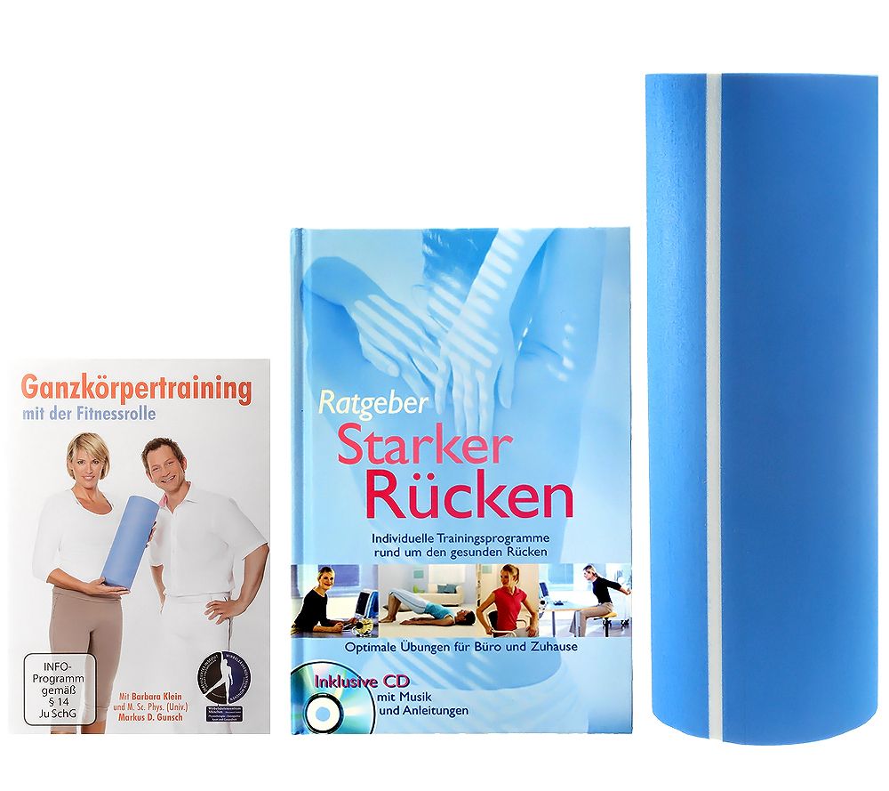 Flexi Sports Fitness Ruckenset Mit Ratgeber Fitness Rolle Und Dvd