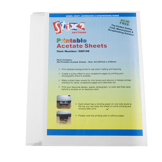 A4 Laser Printable Acetate Pack Of 5 Sheets