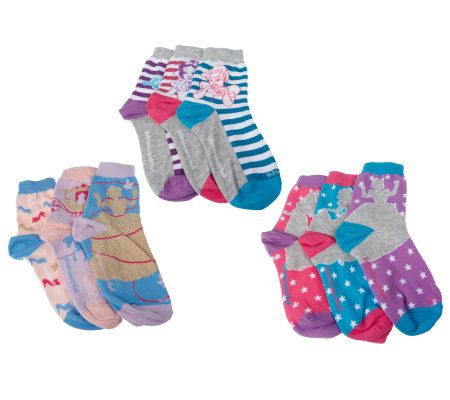 little missmatched Disney Princess Crew Socks - Page 1 — QVC.com