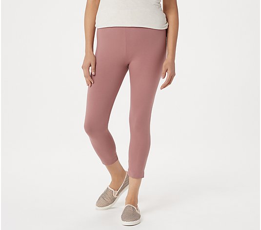 LOGO Layers by Lori Goldstein Petite Knit Crop Leggings with Elastic WB