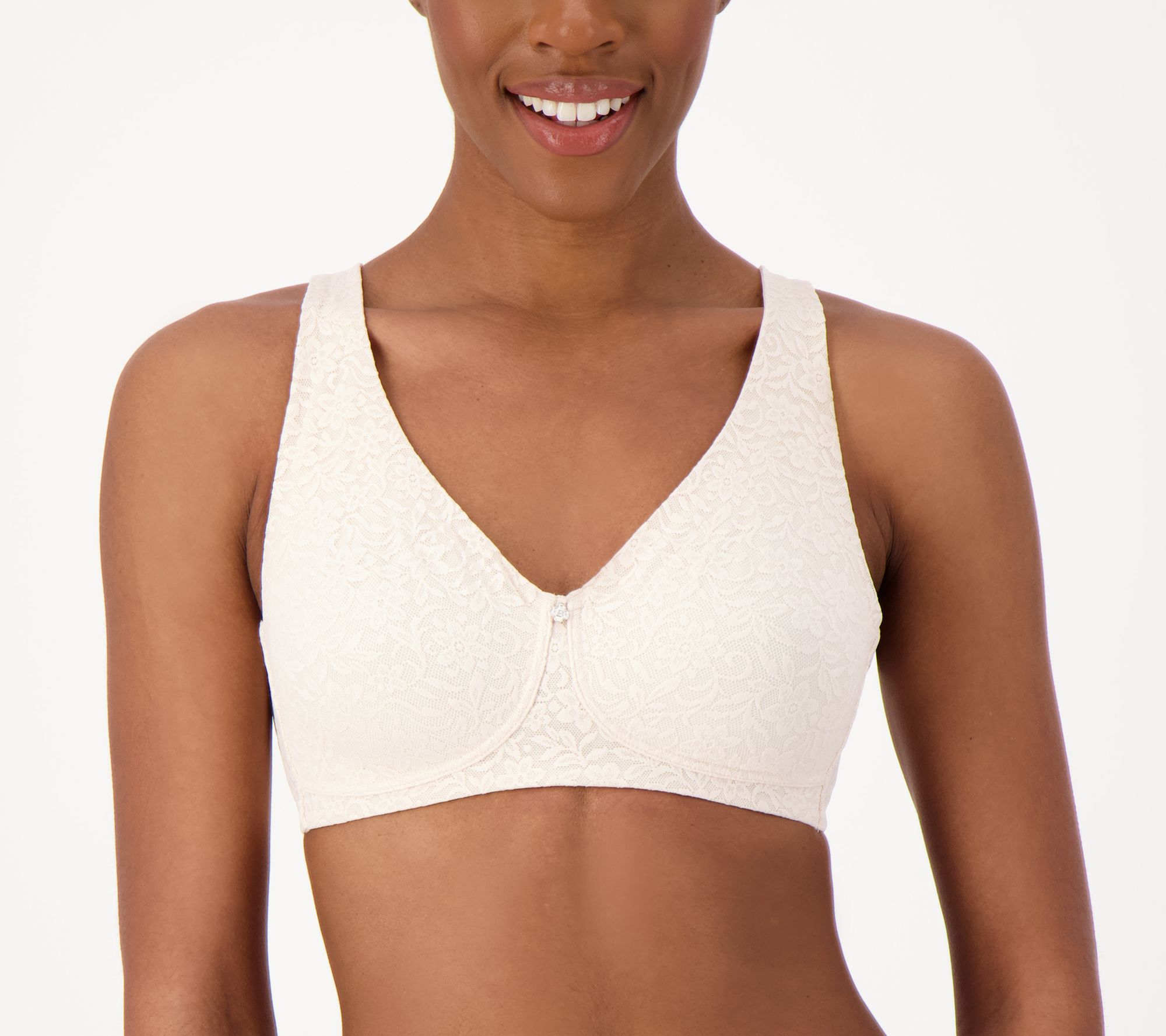 Breezies Women’s Wirefree Diamond Shimmer Unlined Support Bra 