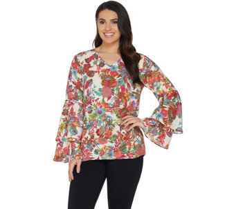 Linea by Louis Dell'Olio Exotic Floral Print Top - A302600