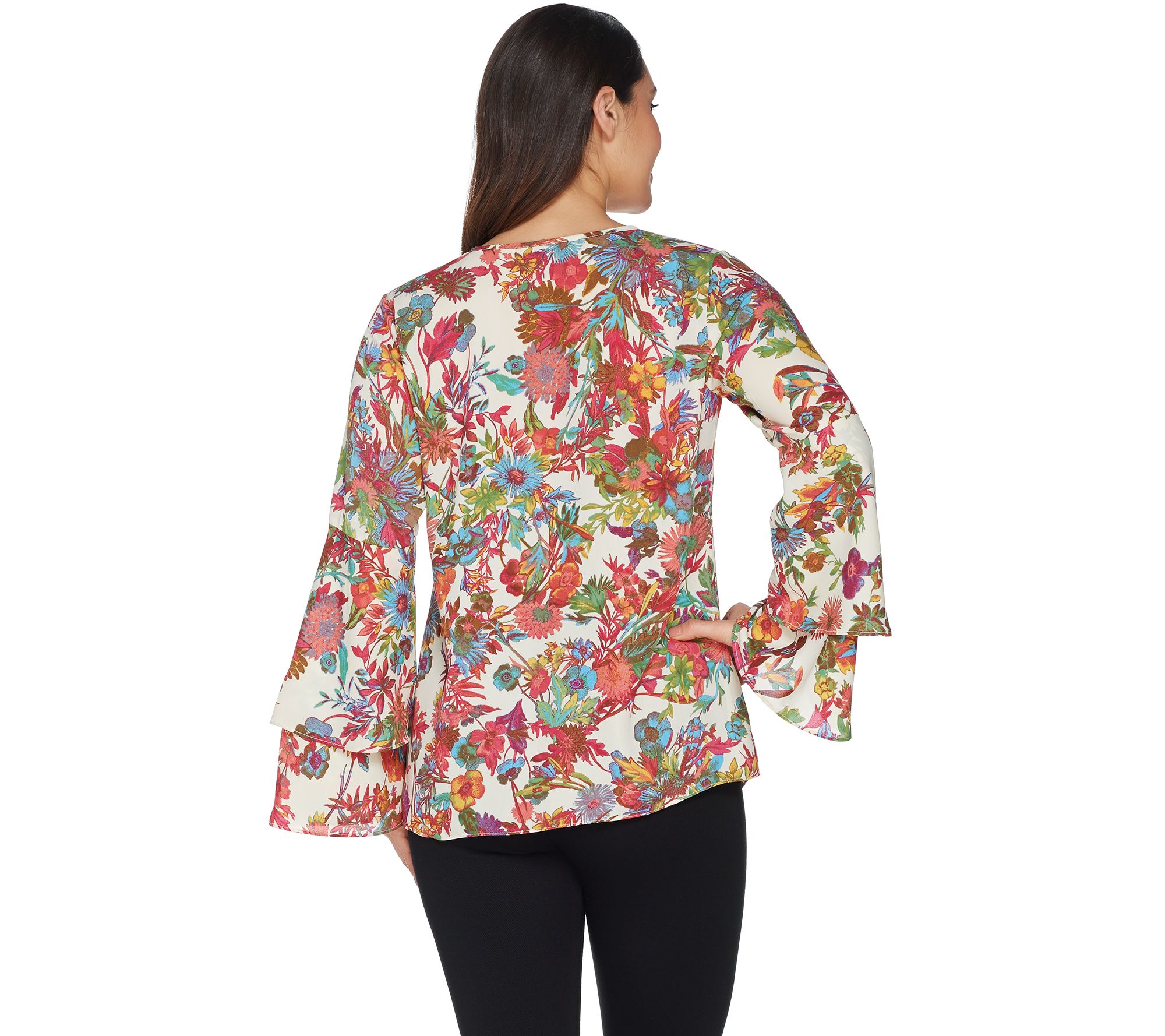 Linea by Louis Dell'Olio Exotic Floral Print Top - QVC.com