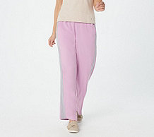  Cuddl Duds Stretch Woven Lounge Pants With Tuxedo Stripe Detail - A373500