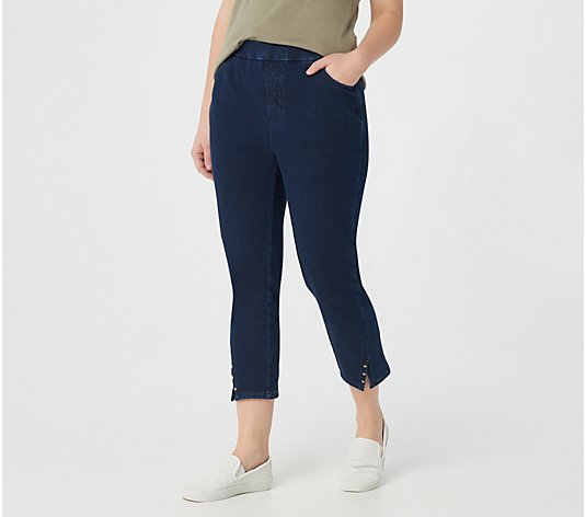 Quacker Factory DreamJeannes Be a Star Vented Crop Pants