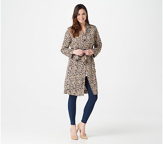 Lisa Rinna Collection Printed Woven Trench Duster
