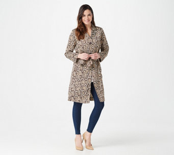 Lisa Rinna Collection Printed Woven Trench Duster - A375500