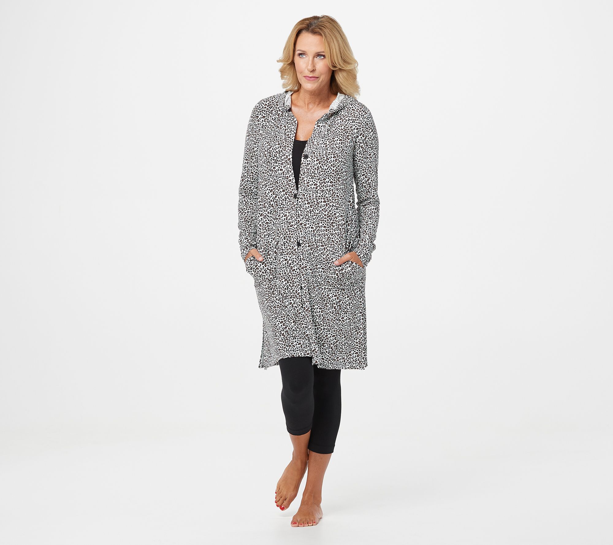 qvc cuddl duds hooded cardigan