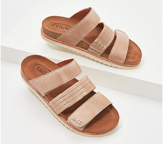 Taos Leather Three-Band Slide Sandals - Tremendous
