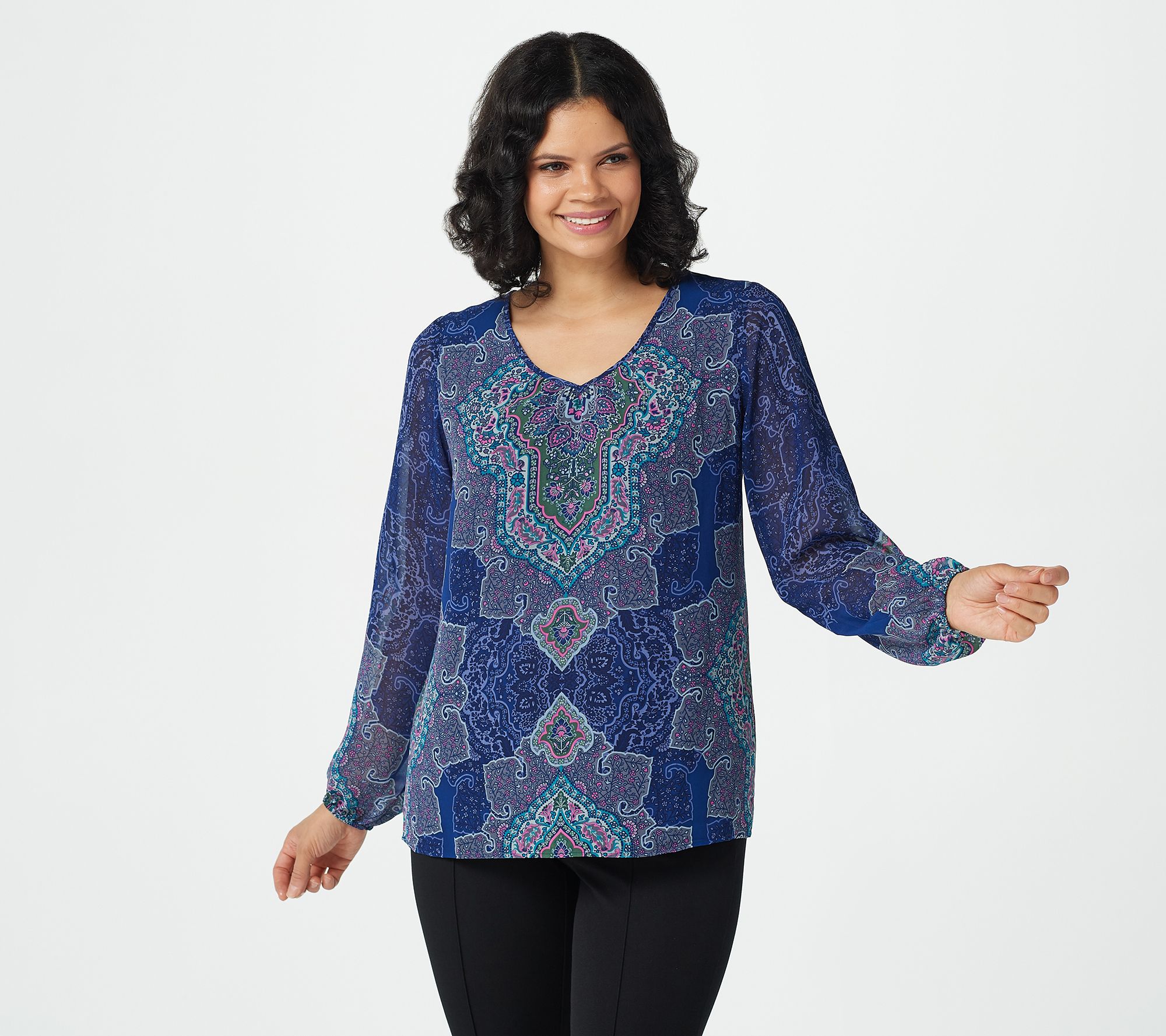 "As Is" Belle by Kim Gravel Abstract Boho Printed Blouse