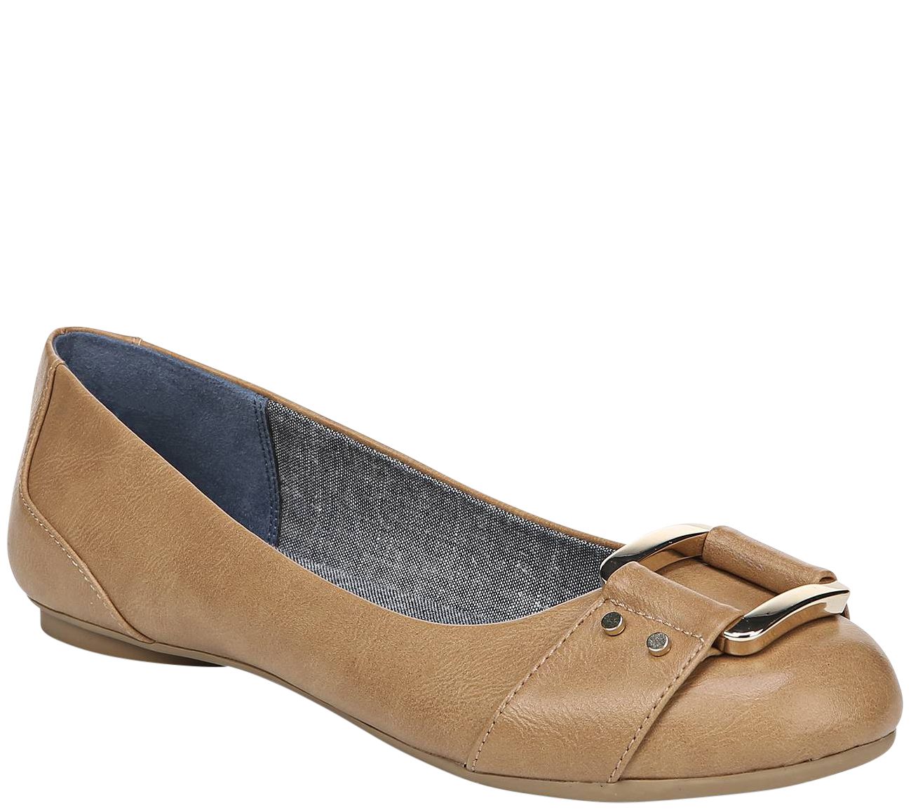 Dr. Scholl's Memory-Foam Flats with Buckle Detail - Frankie - QVC.com