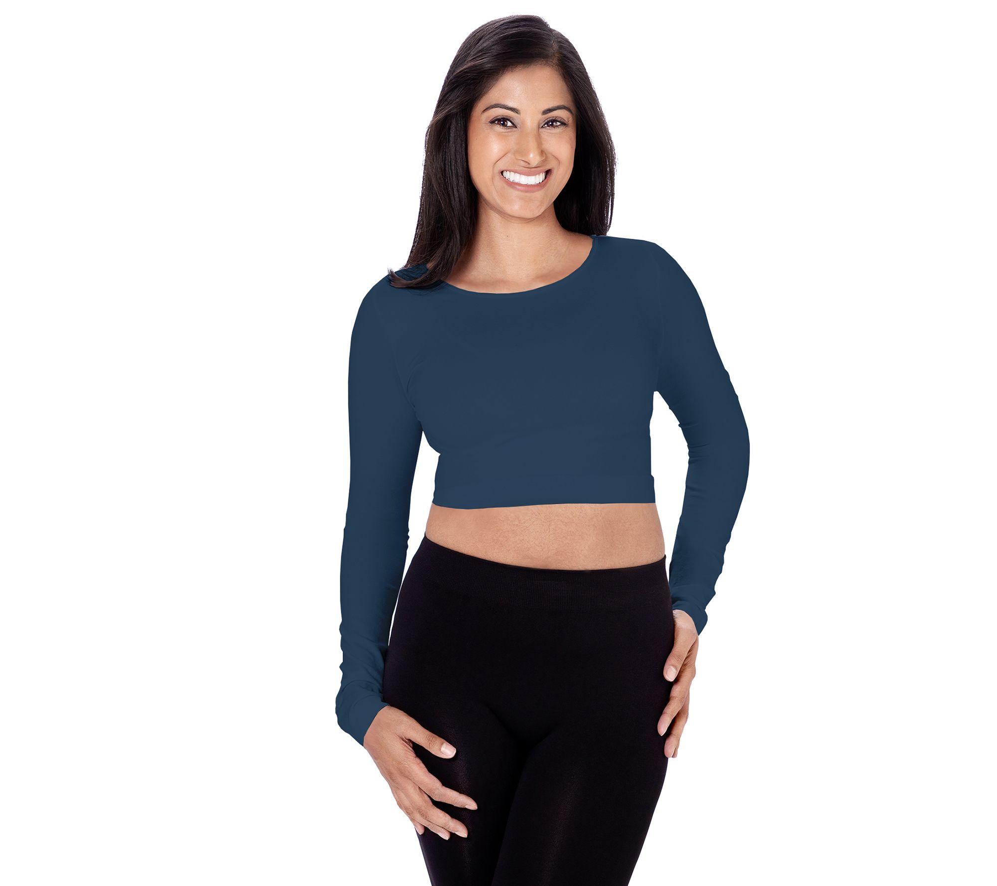 skinnytees Long Sleeve Crop Top - Missy