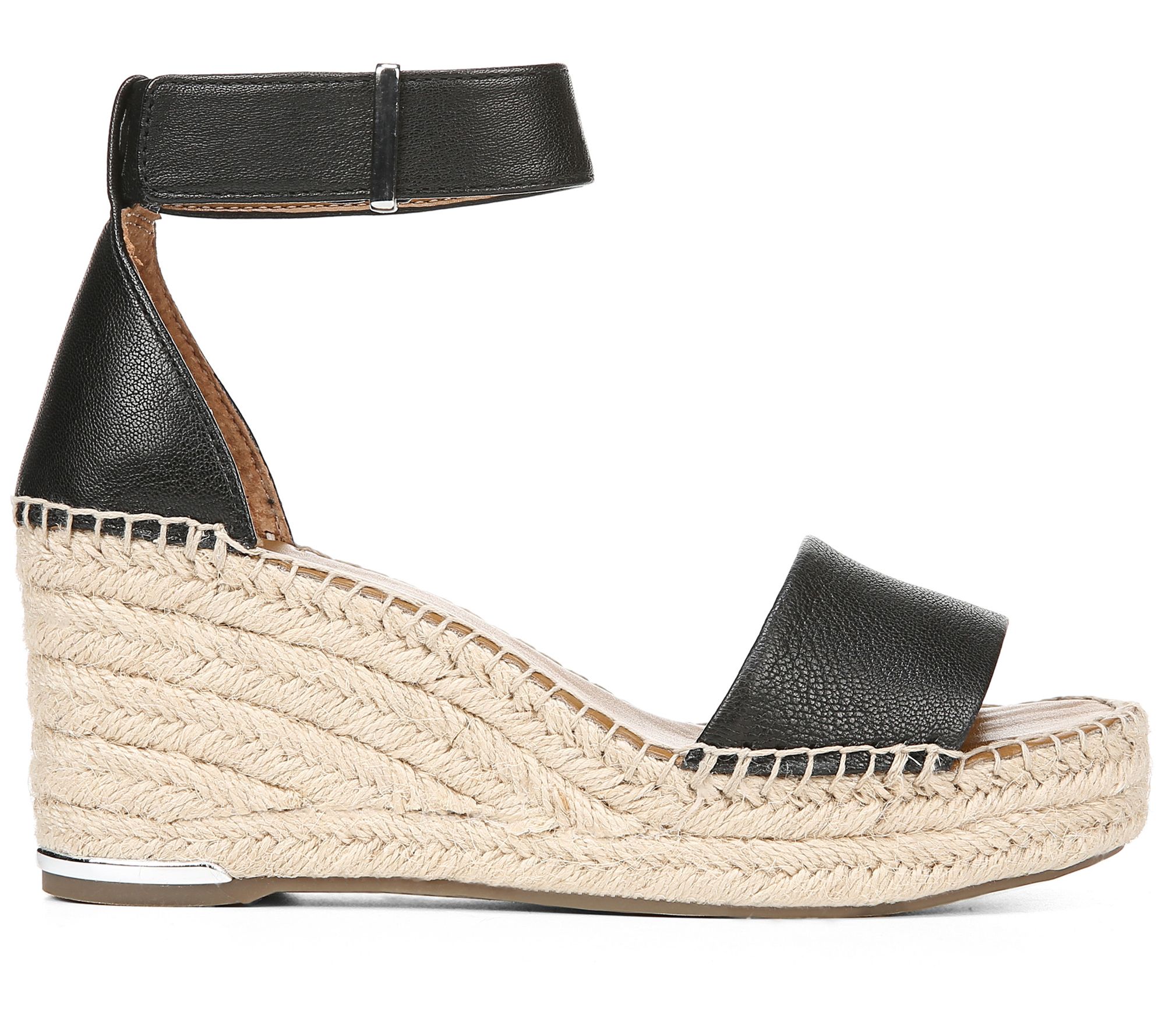 Franco Sarto Leather Espadrille Wedge Sandals -Clemens - QVC.com