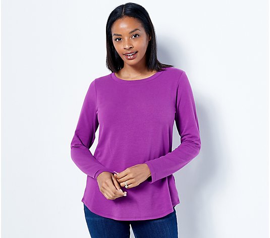 Attitudes by Renee French Terry Long Sleeve Knit Tunic