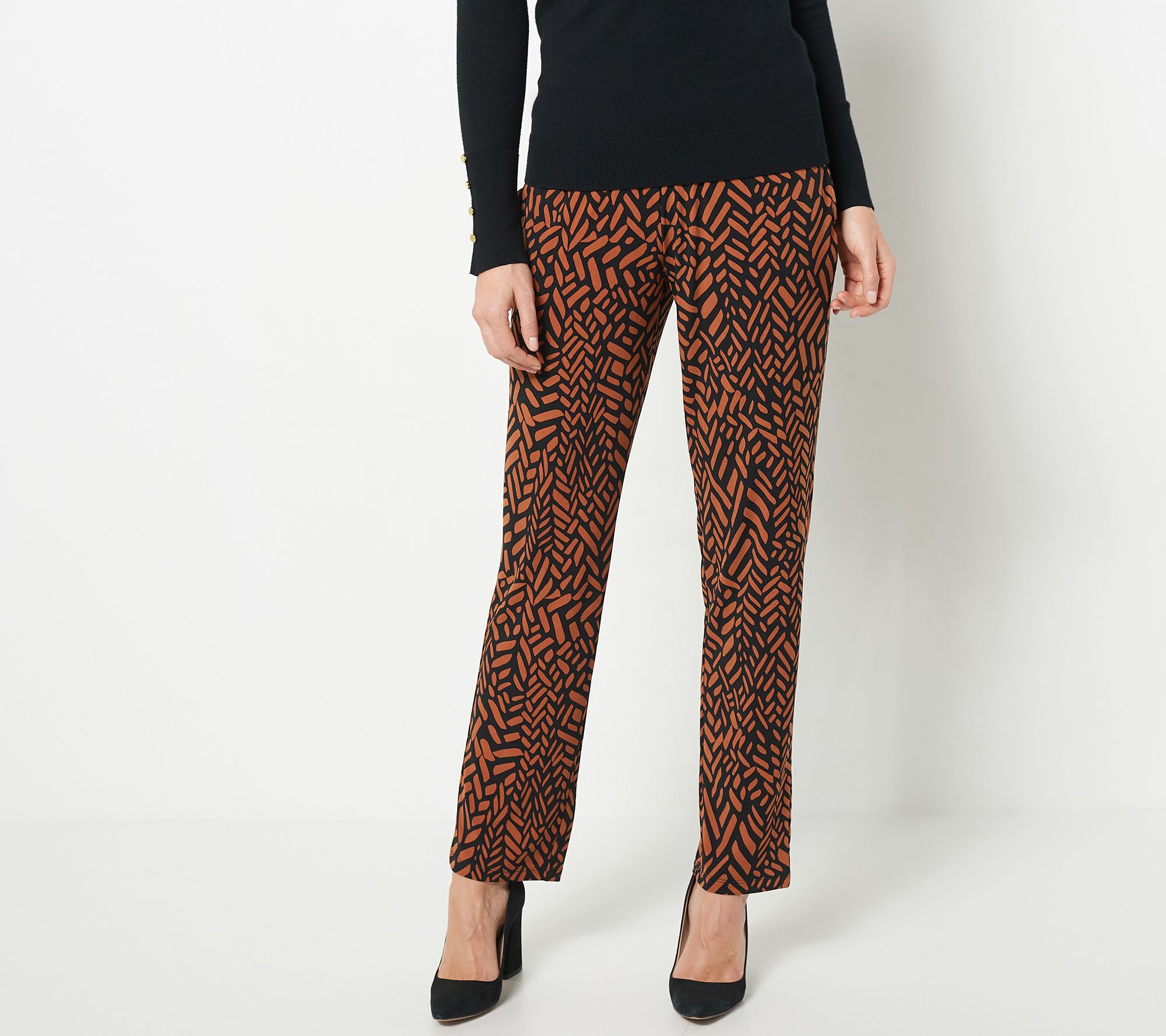 Susan Graver Leopard Print Multi Color Brown Dress Pants Size 2X