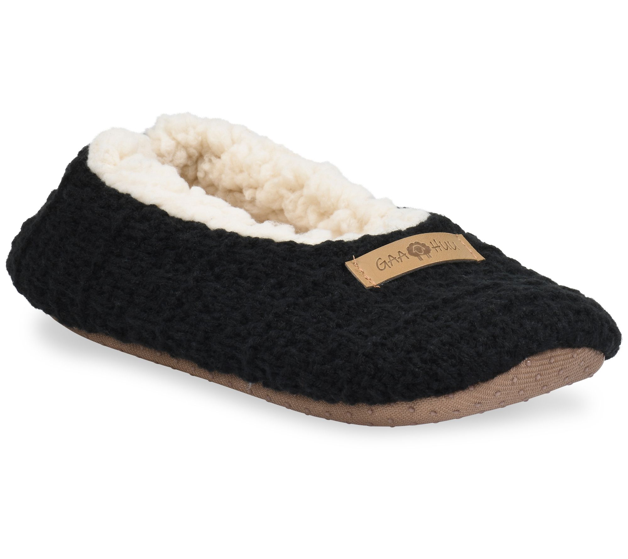 Gaahuu Womens Textured Knit Ballerina Slippers