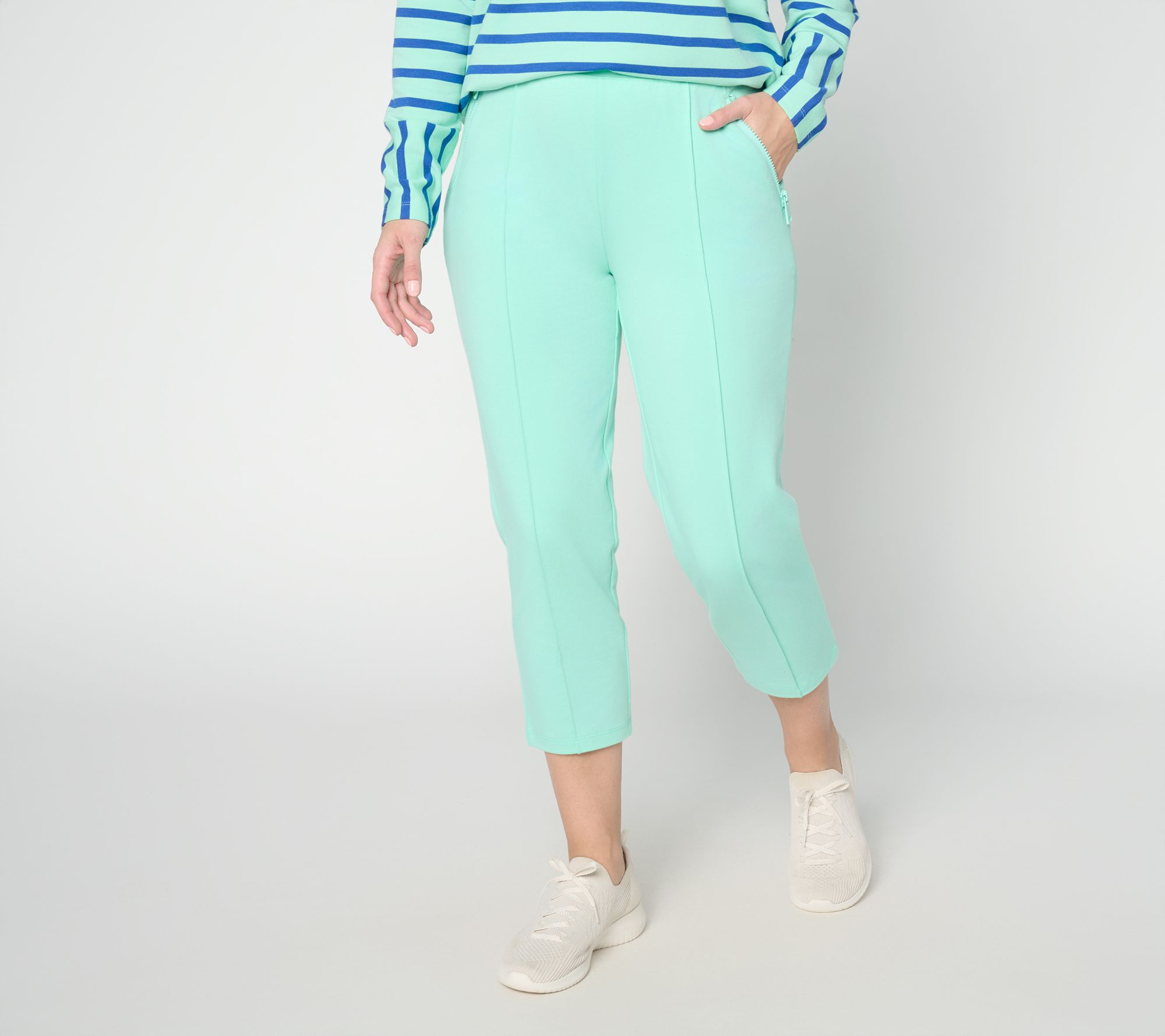 Denim & Co. Regular Active French Terry Crop Pant