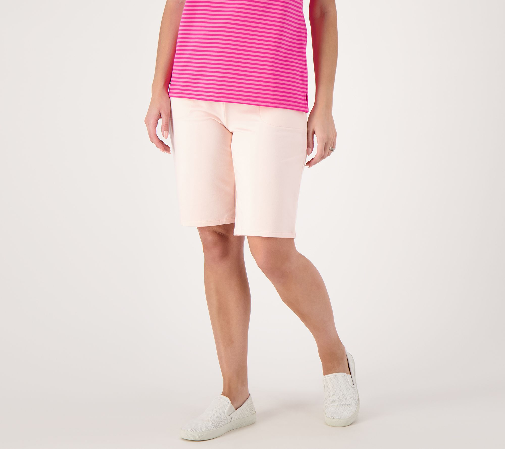 Sport Savvy Regular French Terry Pull-On Bermuda Shorts