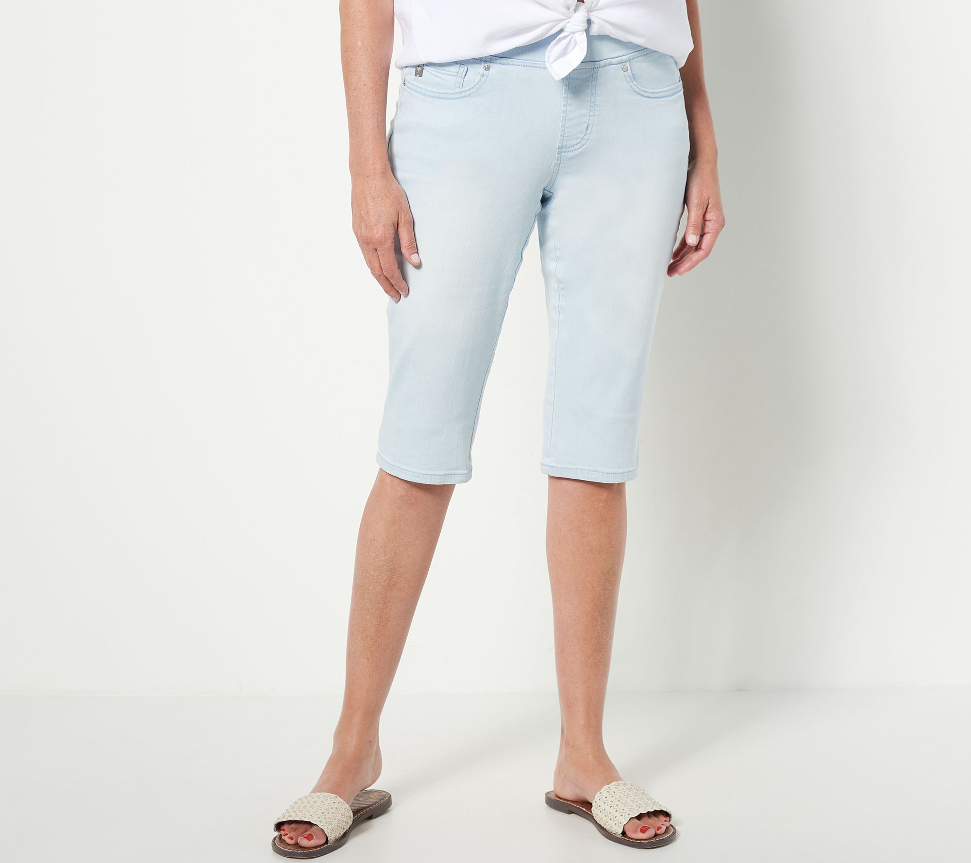Belle by Kim Gravel Petite TripleLuxe Denim Pedal Pushers