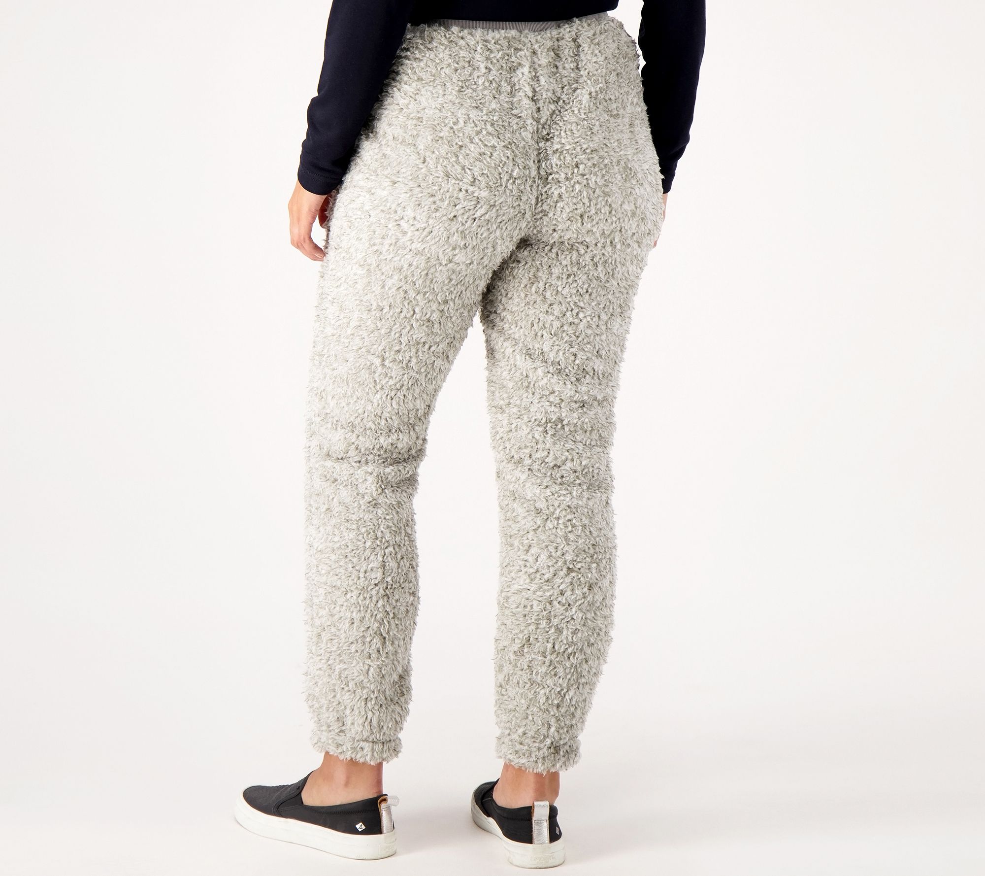 BumbleBella by Jill Martin Sherpa Joggers with Pockets - QVC.com