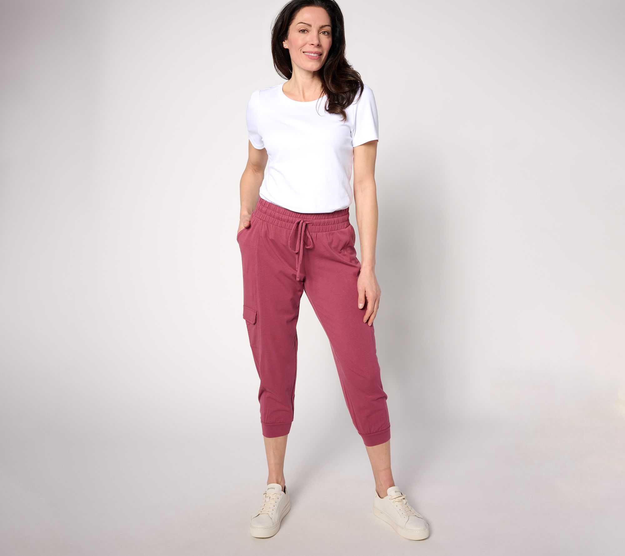AnyBody Lounge Cozy Knit Cropped Cargo Jogger - QVC.com