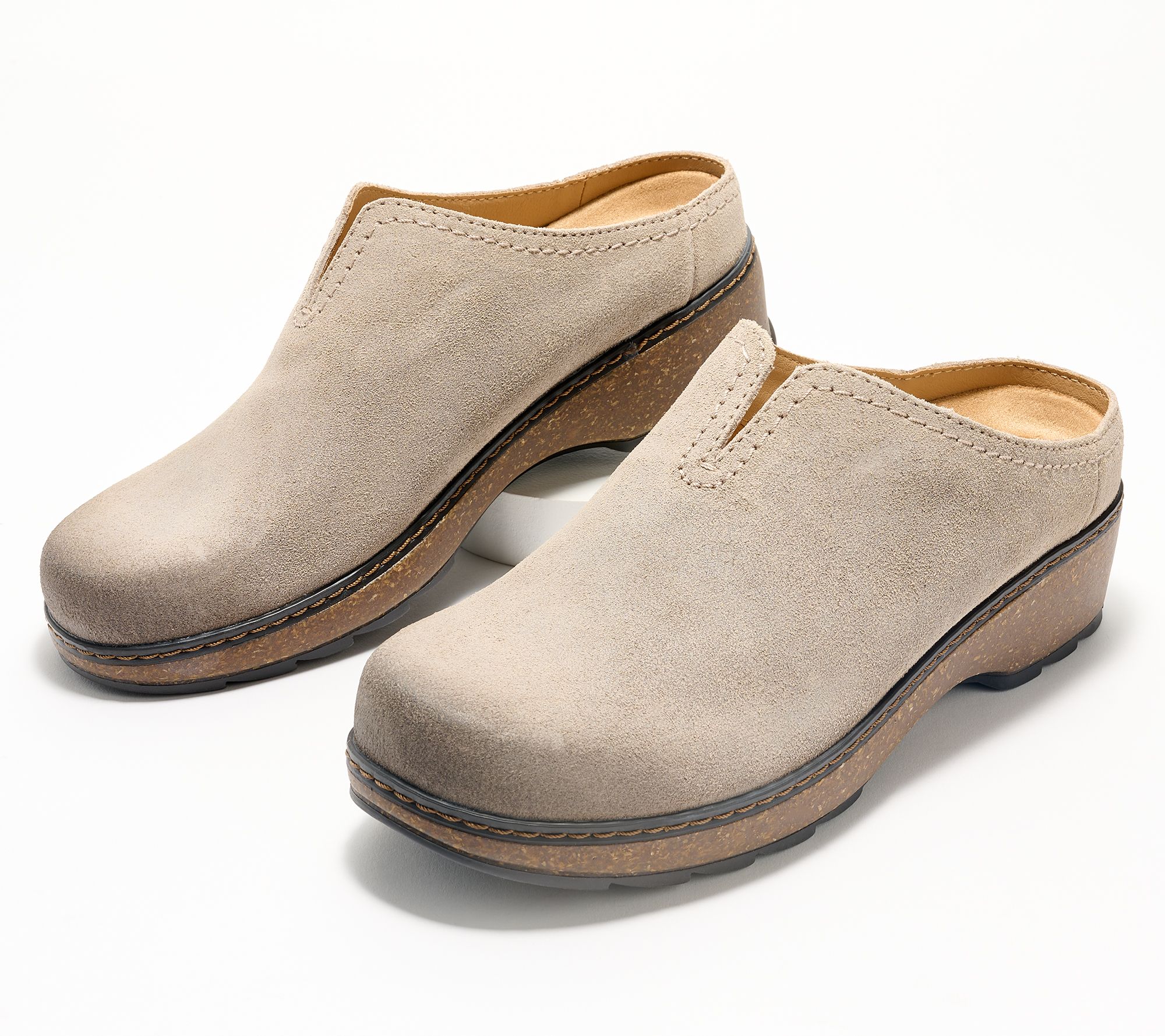 Earth Leather Slip-On Clogs- Kolia