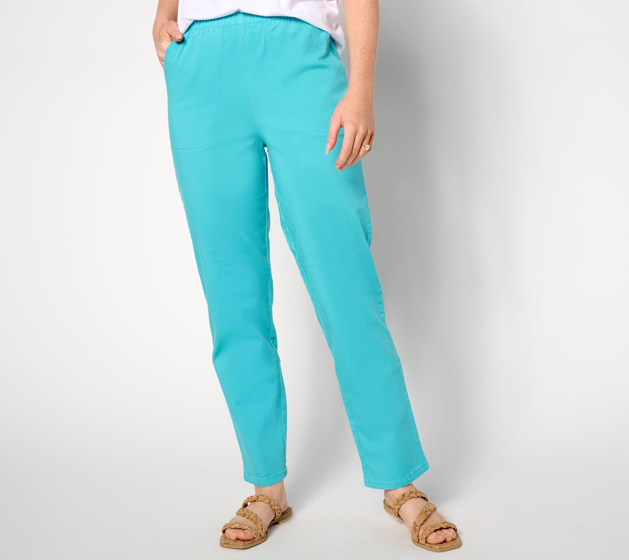 Denim & Co. Original Waist Stretch Petite Side Pocket Pants