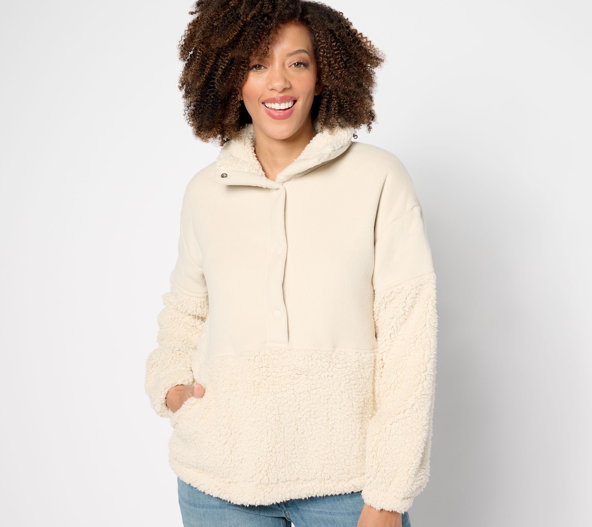 Koolaburra by UGG Bonded Sherpa Pullover with Snaps