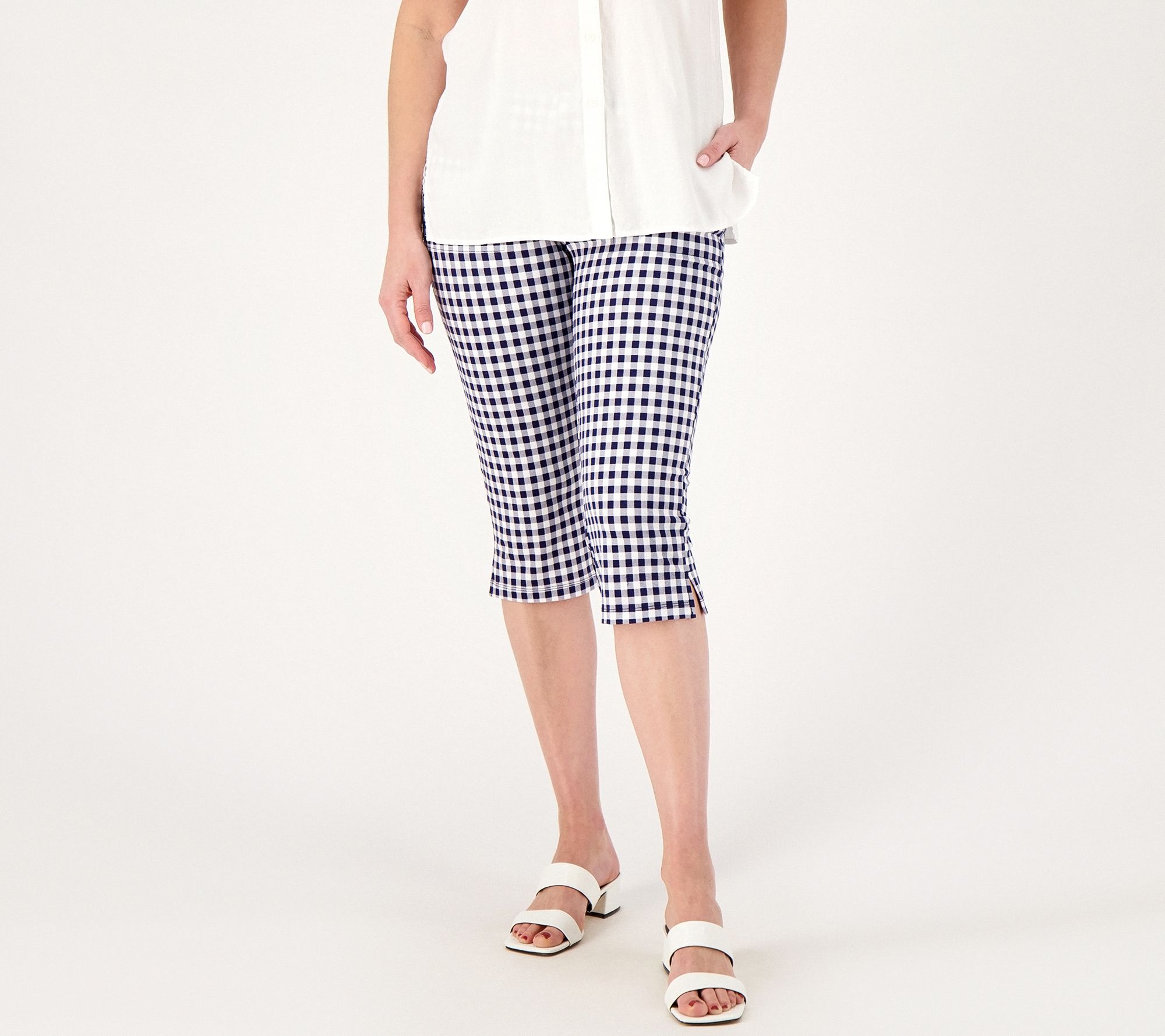 "As Is" Susan Graver Weekend Regular Print Premium Stretch Pedal Pushers