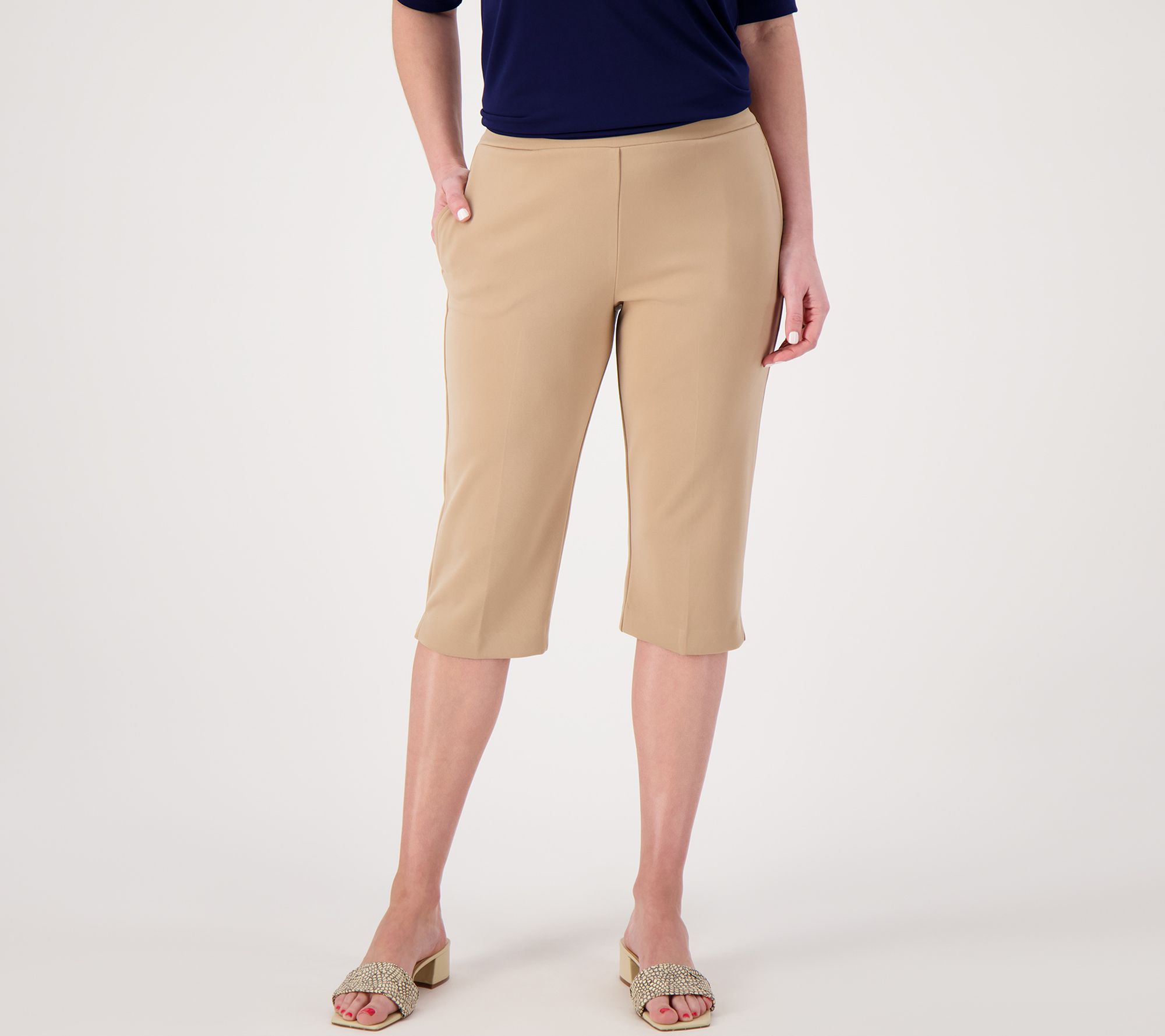 "As Is" GRAVER Susan Graver Petite LK Fusion Ava Slim Pedal Pushers