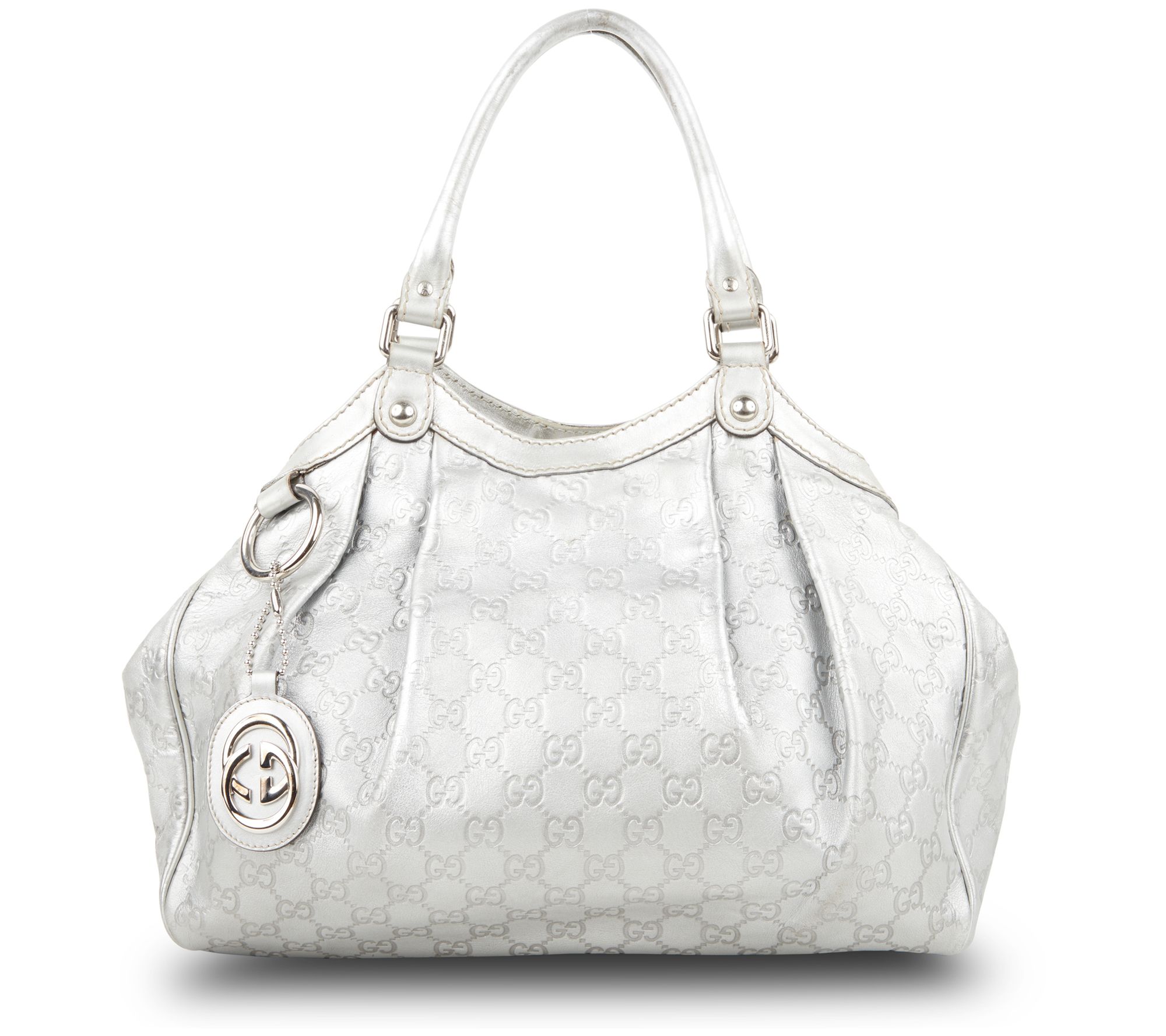 Pre-Owned Gucci Sukey Tote Bag Guccissima Silver