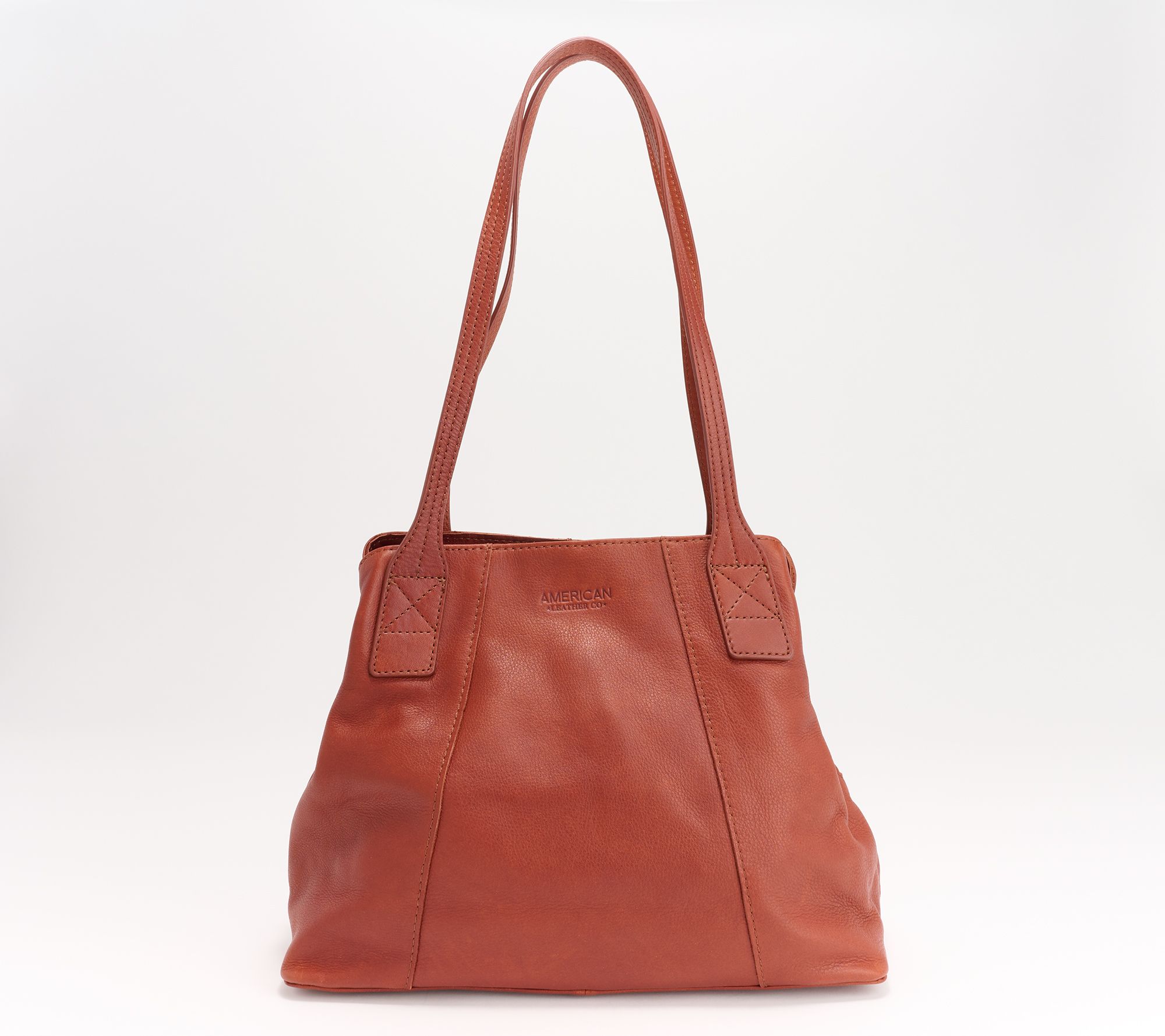 American Leather Co. Ada Triple Entry Leather Tote
