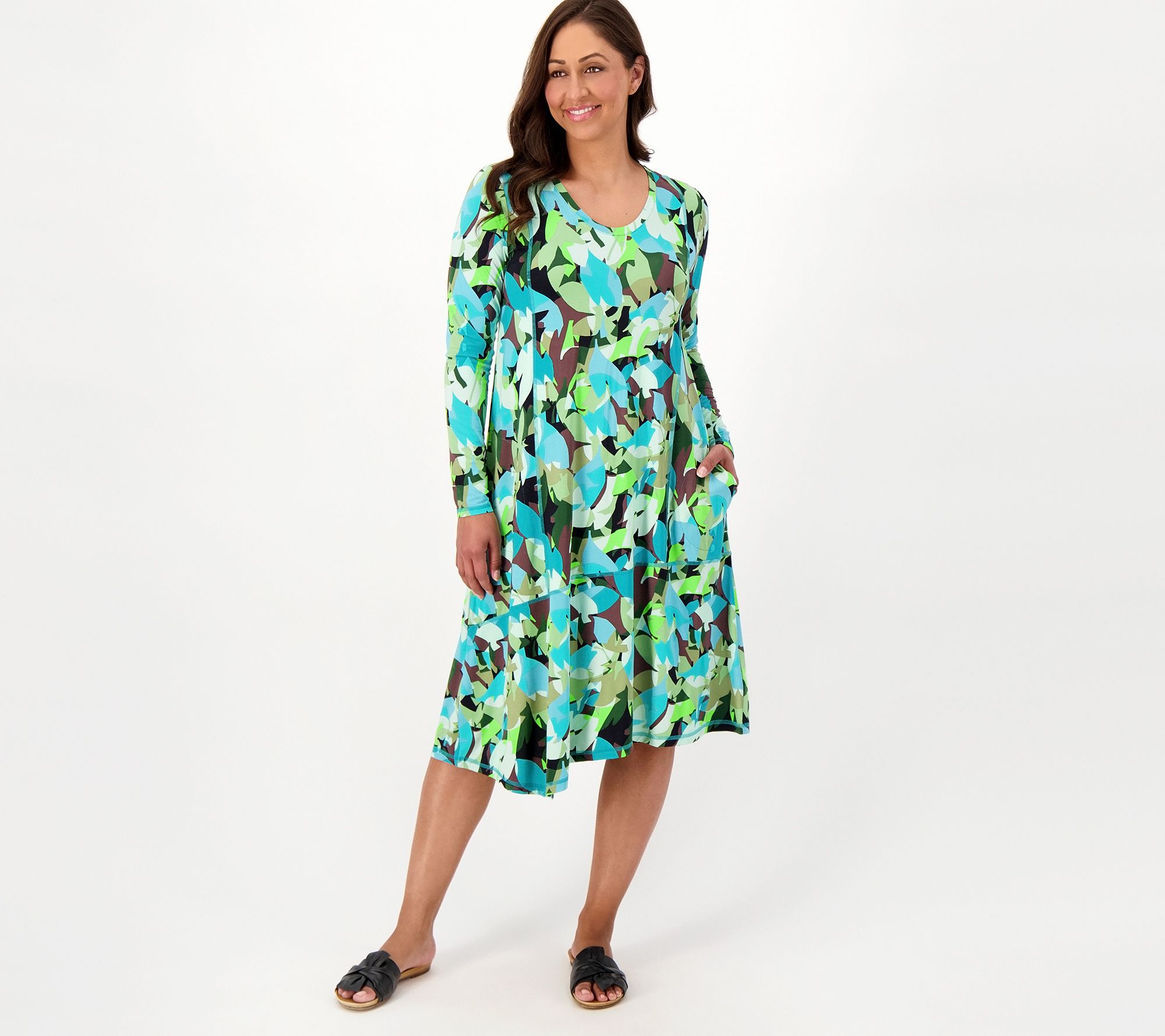 "As Is" LOGO by Lori Goldstein Rayon 230 Regular Printed Dress