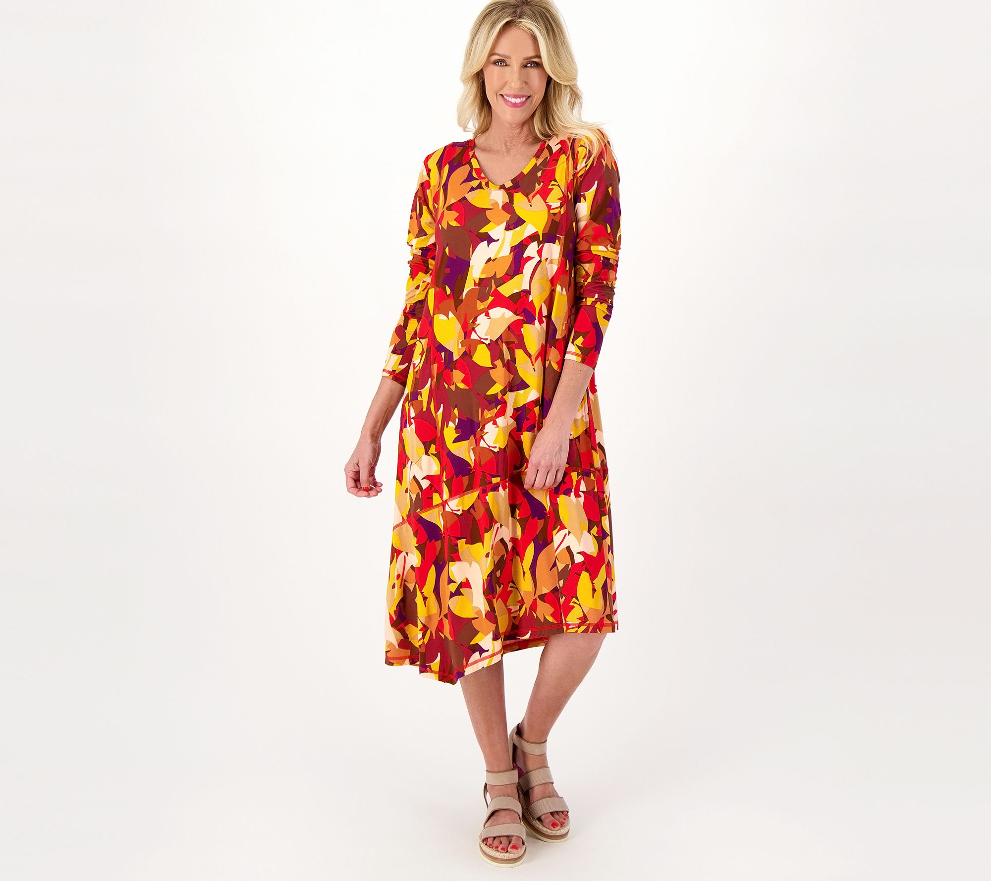 "As Is" LOGO by Lori Goldstein Rayon 230 Regular Printed Dress